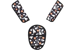 AMINTIRI Car Seat Straps Pads for Kids, Ultra Soft Plush Car Seat Strap Covers for Kids, Infant Carseat Shoulder Pad, Hip Support for Car Seats, Pushchair, Baby Stroller. (Astronaut)