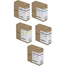 Canon Kit de tanque de tinta de pigmento PFI-110 (negro mate, negro, cian, magenta, amarillo) en embalaje al por menor