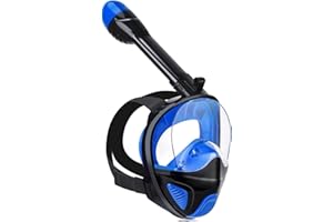ANSUN Snorkel Mask Full Face, Snorkeling Gear for Adults with Latest Safety Breathing System and Dry Top System, 180° Panoramic View Snorkeling Mask with Silicone Anti-Fog Anti-Leak