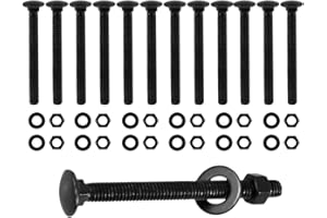 CNQLIS 3/8" x 3-1/2" Carriage Bolts Kit, 25PCS Black Carriage Bolts, Rust Resistance Galvanized Carriage Bolt