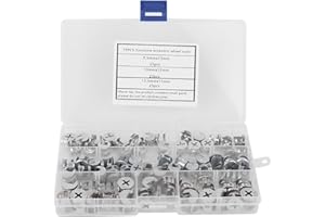 75Pcs Cam Nut Set 3-in-1 Furniture Connector Kit Eccentric Bolt Carbon Steel Silver Flat Pack Furniture Assembly Hardware