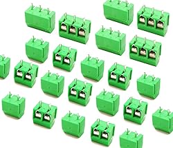 Hyamass 60pcs 5mm Pitch 2 Pin & 3 Pin PCB Mount