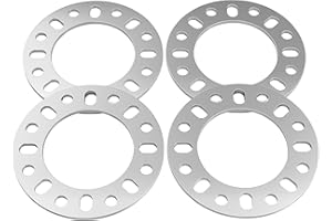 YONGSHENGONE 4PCS 8 Lug Wheel Spacers 1/4 Inch (6mm) Thick, 8x6.5 8x165.1 8x170 8x180 Hubcentric Aluminum Adapters, Compatible with F250 E350 Ram 2500 Suburban 2500 Sierra 2500HD 3500HD