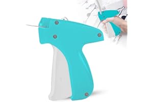 ITOPAN Stitch Gun for Clothes, Tagging Gun for Clothing Quick Fixes - Price Tag Gun with 6 Fine Needle, 1000 Black Fasteners & 1000 Cyan1+GhostWhite