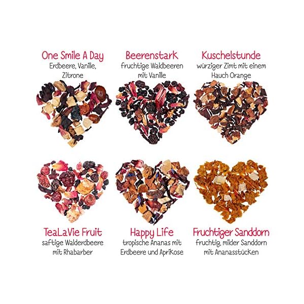 TeaLaVie 6er FrÃ¼chtetee-Geschenk-Set (60g) Probierset PrÃ¤sent-Box DankeschÃ¶n Geschenkidee Frauen Kollegin Muttertag 2024 – Bild 3
