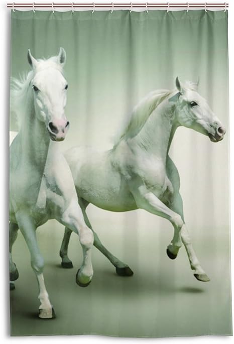 Amazon Nataxシャワーカーテン 防水防カビ加工 カーテンリング付属1x180cmお風呂に入る 馬 浴室 洗面所 目隠し用 間仕切り おしゃれ バス用品 カーテンリング付属 ホテル用雑貨 取り付け簡単 シャワーカーテン ホーム キッチン オンライン通販