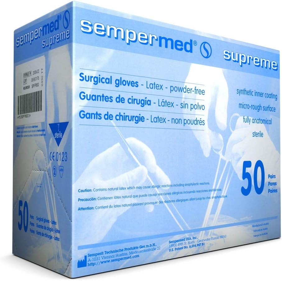 Sempermed Supreme Surgical Gloves, Size 6, 50 pairs/box