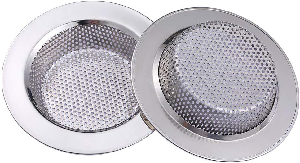 Yizhet 2pcs Kitchen Sink Strainer, Stainless Steel Sink Drain Filter Bathroom Hair Catcher
