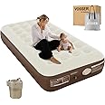 VOSSER Twin Air Mattress with Built in Pump,10''in High Inflatable Mattress with Cordless Pump,Blow Up Mattress with Flocked Top,Upgraded Airbed for Home,Camping & Guests,Twin Size Air Mattress