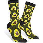 AOYEGO White Daisy Funny Socks Flower Print Chamomile Novelty Casual Crew Socks Contrast Color Design for Women Men Gift