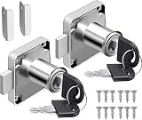 Litensh 22mm Cam Lock Cabinet Lock with 2 Keys Zinc Alloy 40x40mm
