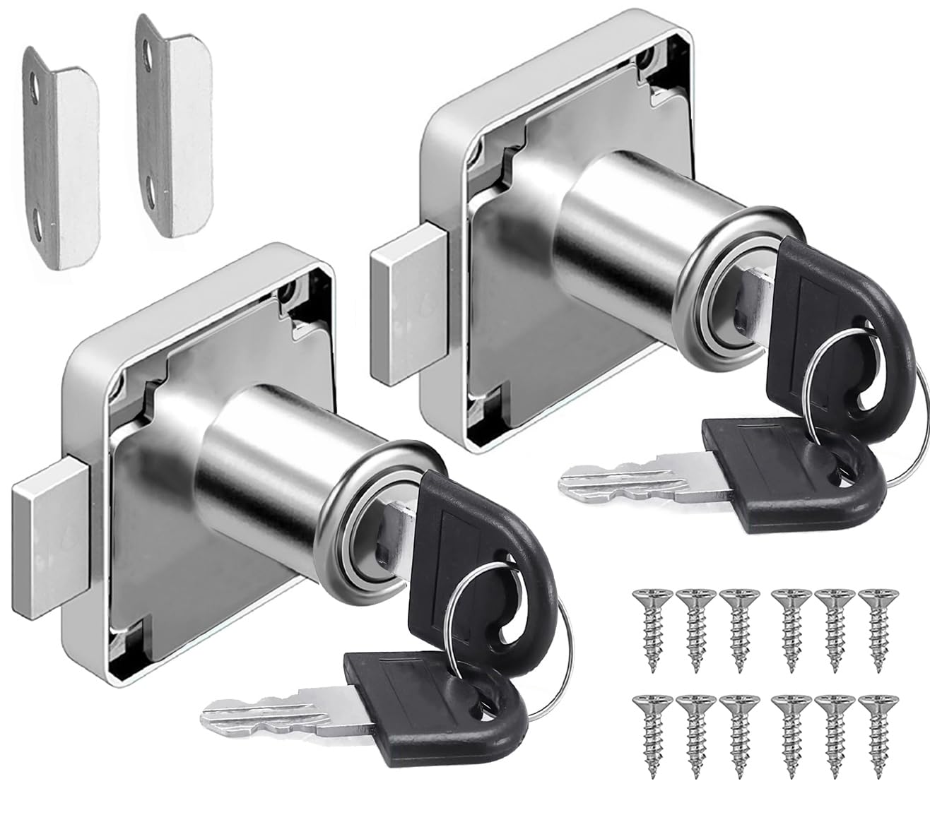 Litensh Cam Lock 22mm Security Cabinet Lock with Key Various Cabinet Locks for Furniture Mailbox Drawer Household Office (2, 22mm)
