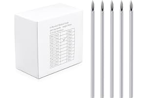 JIESIBAO 100PCS 16G Body Piercing Needles, Ear Nose Piercing Needles Body Piercing Tattoo Tools