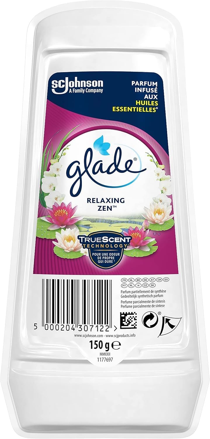 Glade Solid Gel Air Freshener 8x150g Odour Eliminator Zen Pack