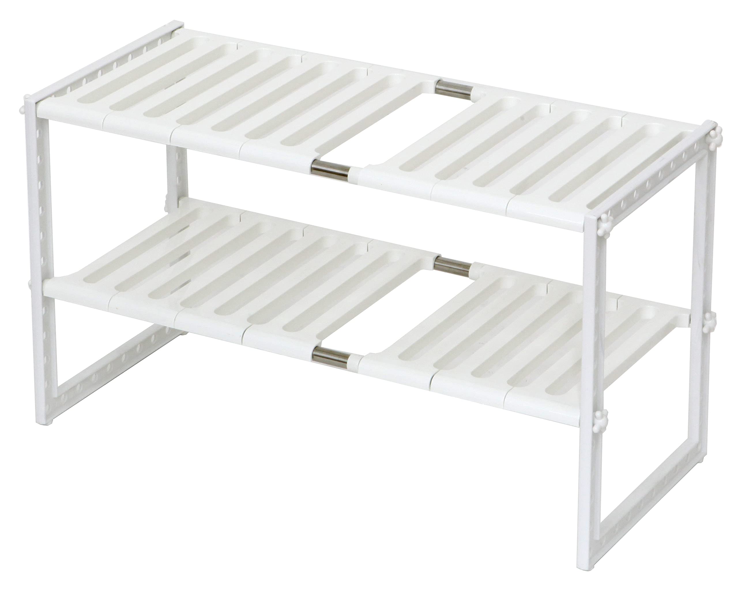 Photo 1 of (used)(unknown if complete) COELO Under Sink Organizer 2-Tier Expandable Shelf Kitchen Bathroom Cabinet Multi-purose Storage Standing Rack, White