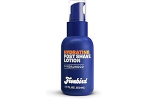 Freebird Post Shave Lotion for Men - 50mL Cooling Aftershave Gel with Natural Sandalwood Scent, Soothes, Moisturizes, and Protects Against Razor Burn, Dryness, Ideal for Sensitive Skin, Travel Size