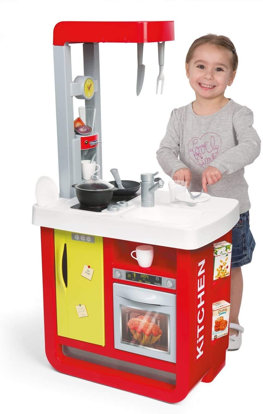 Smoby Kitchen Set Toys for Kids including 23 Play Kitchen Accessories | Cool Light and Sound Effect | Realistic Kitchen Features | Ages 3+