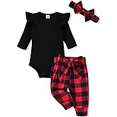 Aalizzwell Preemie Newborn Infant Baby Girls Clothes Ribbed Romper Bodysuit Pants Set Fall Winter Outfits