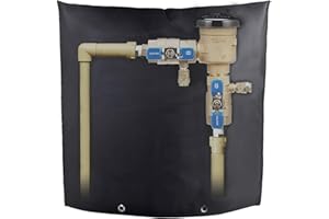 CTWWFS Backflow Preventer Cover Insulation Protection Pouch Winter Pipe Insulation Irrigation Valve Box Cover Sprinkler Valve Cover Backflow Valve Cover Well Pump Cover (24''W✖24''H Black)