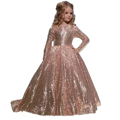 green emerald velvet dress Baby Girls Rose Gold Glitter Rhinestone Waistline Tulle Flower Girl Dress 6-24M 24 Months main image 0