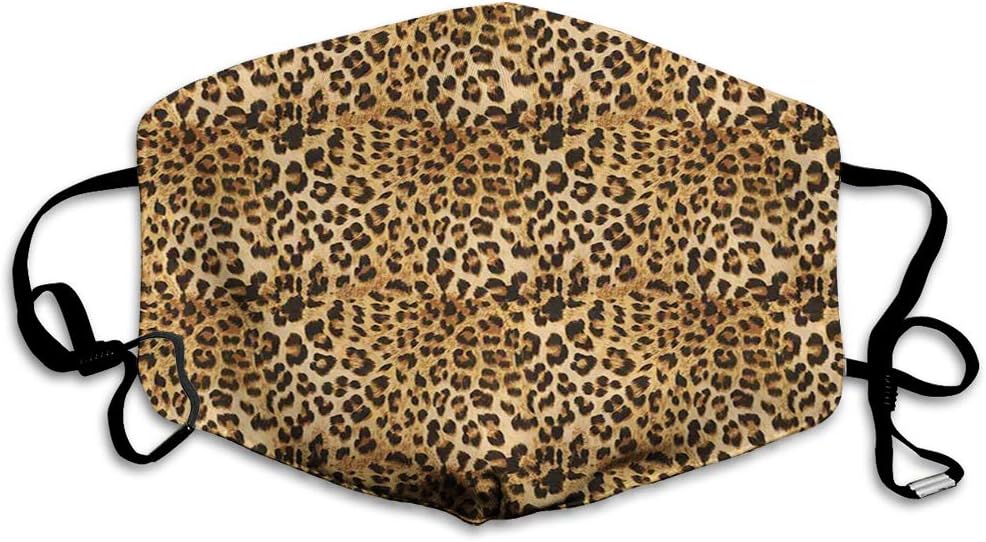 Comfortable Windproof mask,Brown, Leopard Print Animal Skin Digital Printed Wild Safari Themed Spotted Pattern Art,Brown,Printed Facial decorations for Women and Men