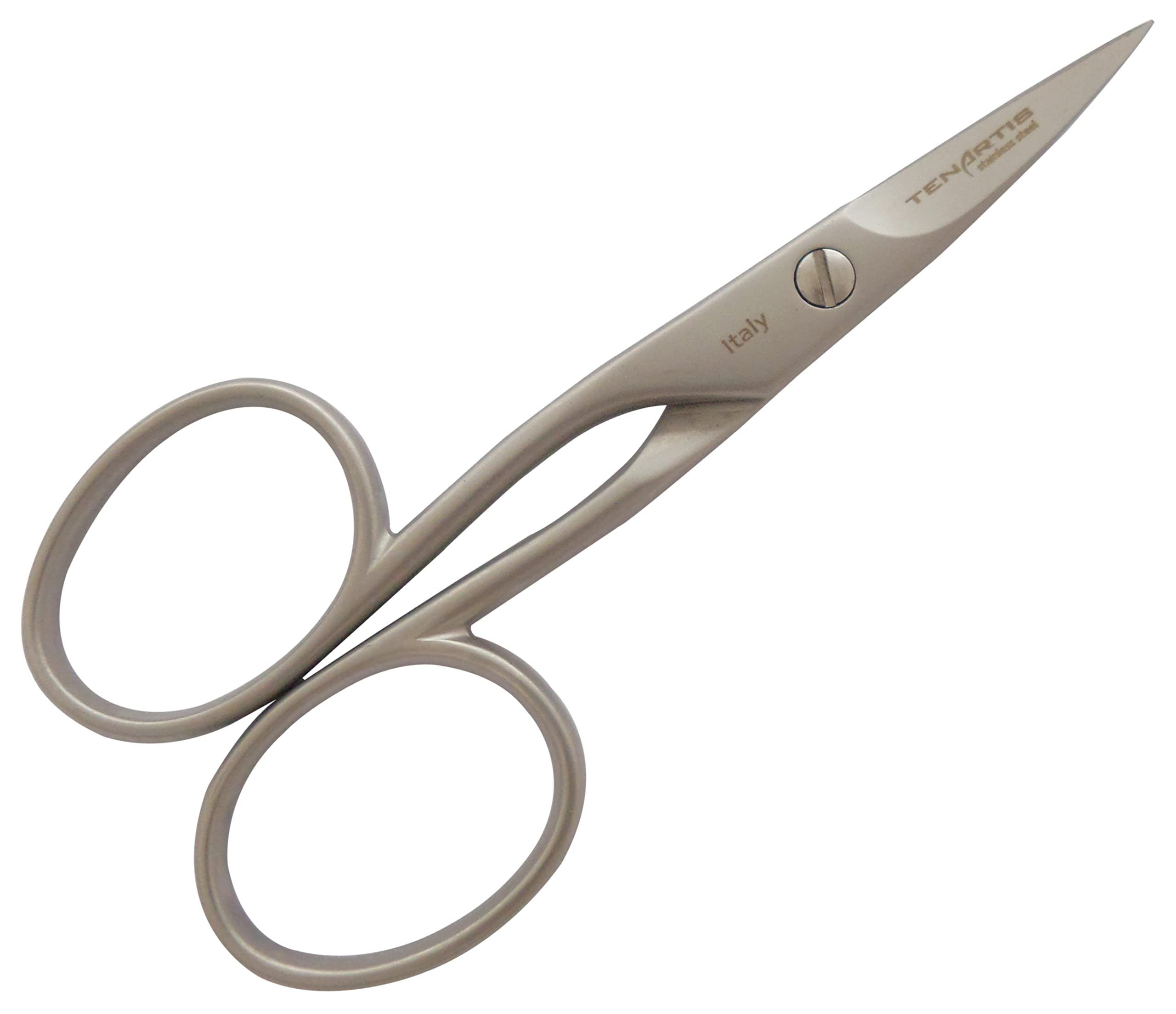 Stainless Steel Curved Nail Scissors for Left Hand with PVC Case - Tenartis Made in Italy