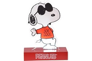 MARK FELDSTEIN & ASSOCIATES Mark Feldstein, Peanuts Snoopy Joe Cool LED Illuminated Tabletop Acrylic Light Figurine, 6 Inch