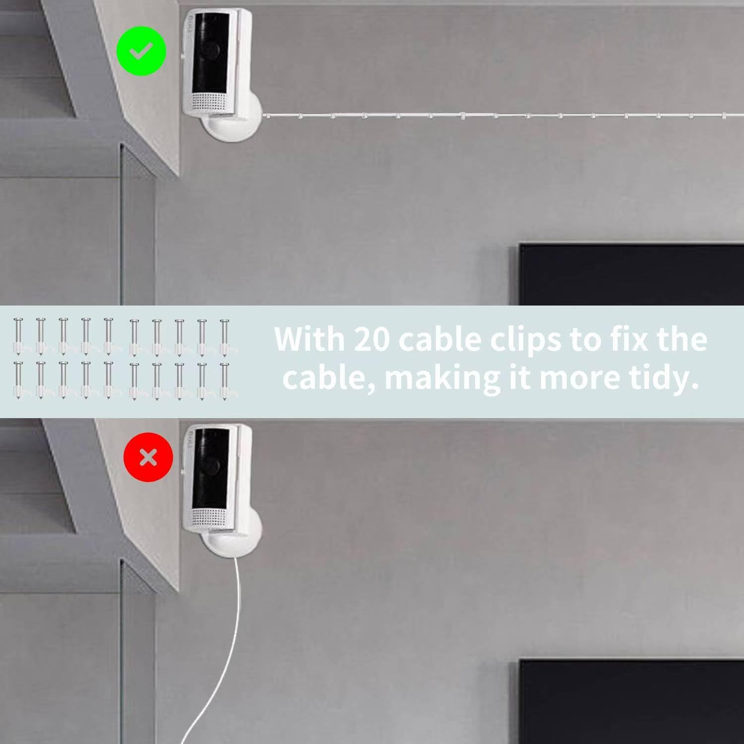 Micro USB Camera Extension Cable for Wyze, [2-Pack, 30ft] Power Extension Cord for Wyze Cam V4,V3,V2,Wyze Cam Pan,YI Home Camera,Nest-Cam Indoor,Oculus Go,Netvue,KasaCam,Furbo Dog,Blink