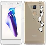 Sunrive Funda para BQ Aquaris V/VS 5,2 Pulgadas, Silicona Funda Slim Fit Gel Transparente Carcasa Case Bumper de Impactos y Anti-Arañazos Espalda Cover(TPU Panda 1) + 1 x Lápiz óptico