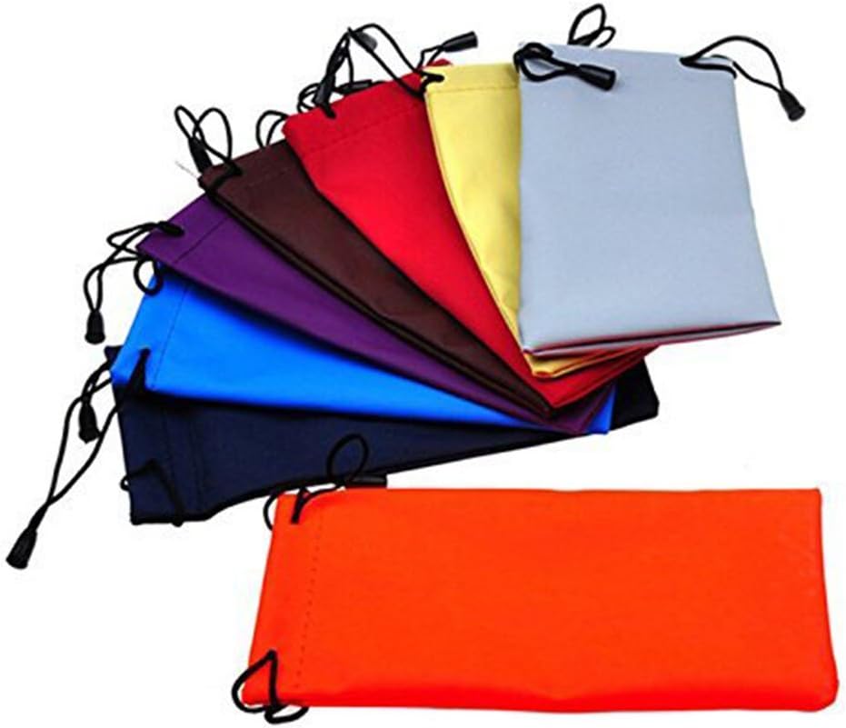 Westeng Sunglasses Micro Bags Waterproof PU Drawstring Storage Sack Cleaning and Storage Pouch for Sunglasses,Pack of 10