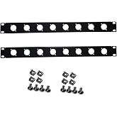 XLR HDMI Audio Rack Mount Panel, 1U D-Series Punched Metal HDMI Rack Mount Connectors for 19" Enclosure Server Computer Equipment Studio (8 Port, 1U)