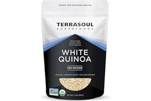 Terrasoul Superfoods Organic White Quinoa, 2 Lbs - Pre-washed | Gluten-free | Plant Protein