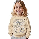 GLIGLITTR Toddler Baby Boy Girl Football Outfit Game Day Sweatshirt Letter Print Long Sleeve Shirt Crewneck Pullover Tops