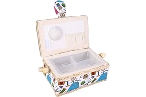 Sewing Kit Basket With Accessories - Girls Sewing Basket Gift Set for Scissors, Threads, Needles, and Buttons