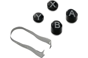 GuliKit Switch-Style Layout ABXY Replacement Buttons, Swappable Controller Keycaps Compatible with ES, ES Pro, KK3/KK3 Pro/KK3 Max, TT Max/TT Pro Controllers, Puller Tool Included (NS62-BLACK)