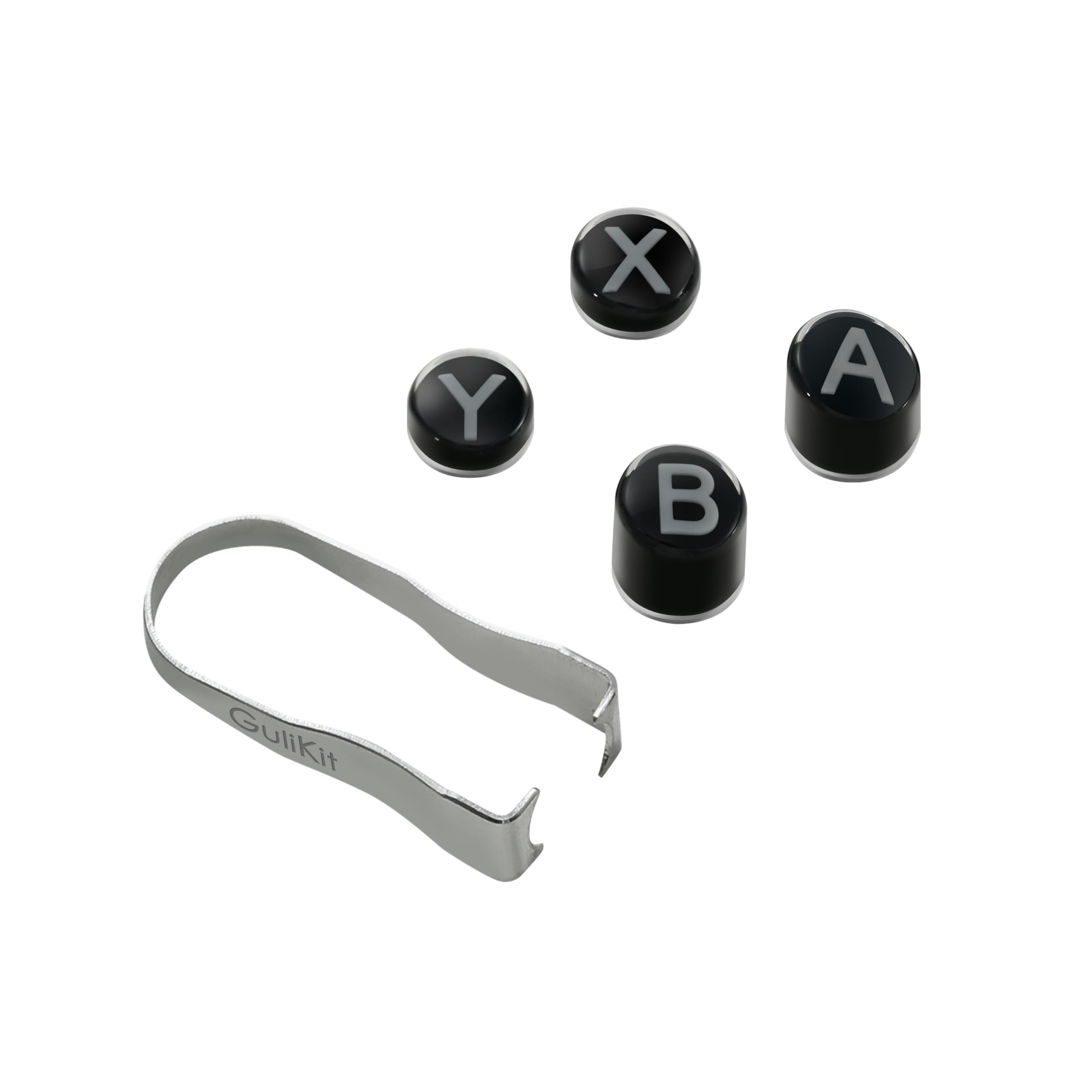 GuliKit Switch-Style Layout ABXY Replacement Buttons, Swappable Controller Keycaps Compatible with ES, ES Pro, KK3/KK3 Pro/KK3 Max, TT Max/TT Pro Controllers, Puller Tool Included (NS62-BLACK)