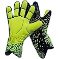 Yuly Goalkeeper Gloves Strong Grip Goalie Soccer Glove Football Finger Support Size 6/7/8/9/10 Kids Youth Adults Goalkeeper, Green