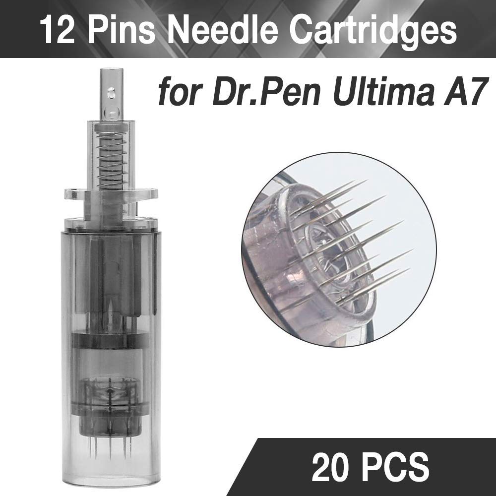Dr.Pen Ultima A7 Replacement Cartridges - 12 Pins Bayonet Slot - Disposable Replacement Parts (20 pcs): Beauty