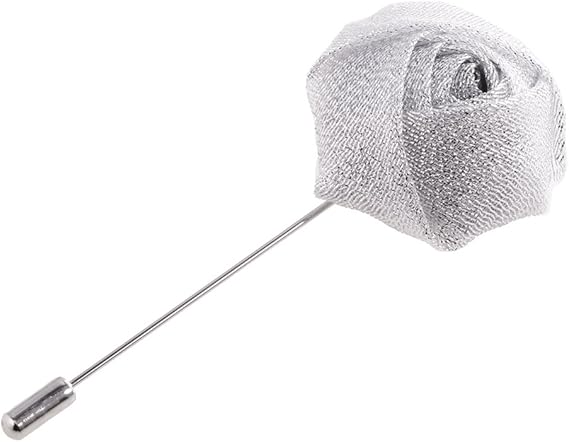 Amazon Co Jp ノーブランド品 ラペル バラ 花のピン メンズ 手作り 布 スティック コサージュ ブローチ 全６色 グレー 服 ファッション小物