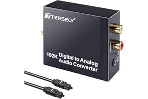 T Tersely DAC Digital to Analog Converter Digital SPDIF Toslink to Analog Stereo RCA 3.5mm Audio L/R Converter Adapter with Optical Cable for PS3 Xbox HD DVD PS4 Home Cinema Systems AV Amps Apple TV