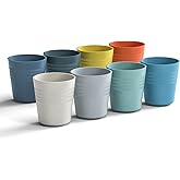 Homestockplus 8 Oz Wheat Straw Drinking Cups, [Set of 8] Small Plastic Cups Reusable, BPA Free Unbreakable Water Cups for Kitchen and Dining,Dishwasher and Microwave Safe