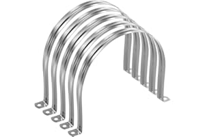 HARFINGTON 5pcs 6 5/16 Inch 160mm Conduit Clamps, M160 U Tube Pipe Clamp, Stainless Steel Rigid Pipe Strap, U Shaped Bracket 