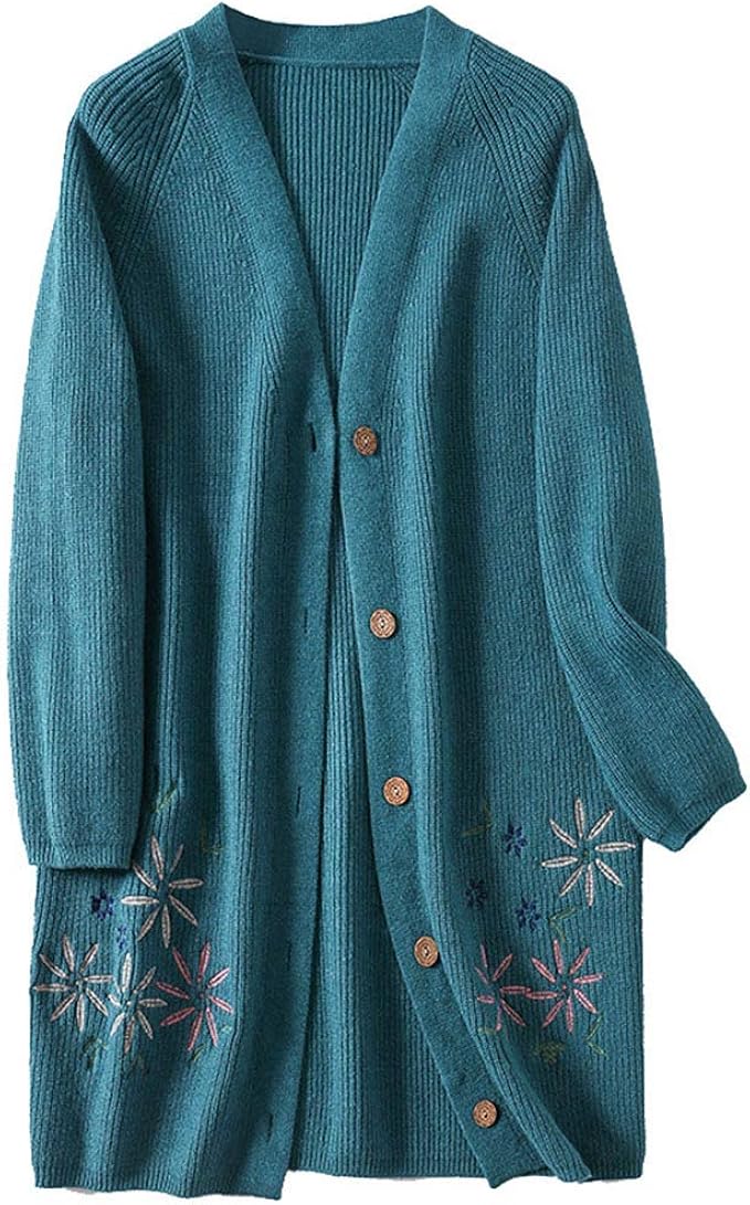 Fashionable Ladies Long Knitted Cardigan, Loose and Casual Style, XL