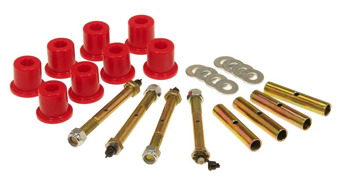 Photo 1 of Prothane 1-814 Red Greasable Front Shackle Bushing Kit for CJ5, CJ7 and CJ8