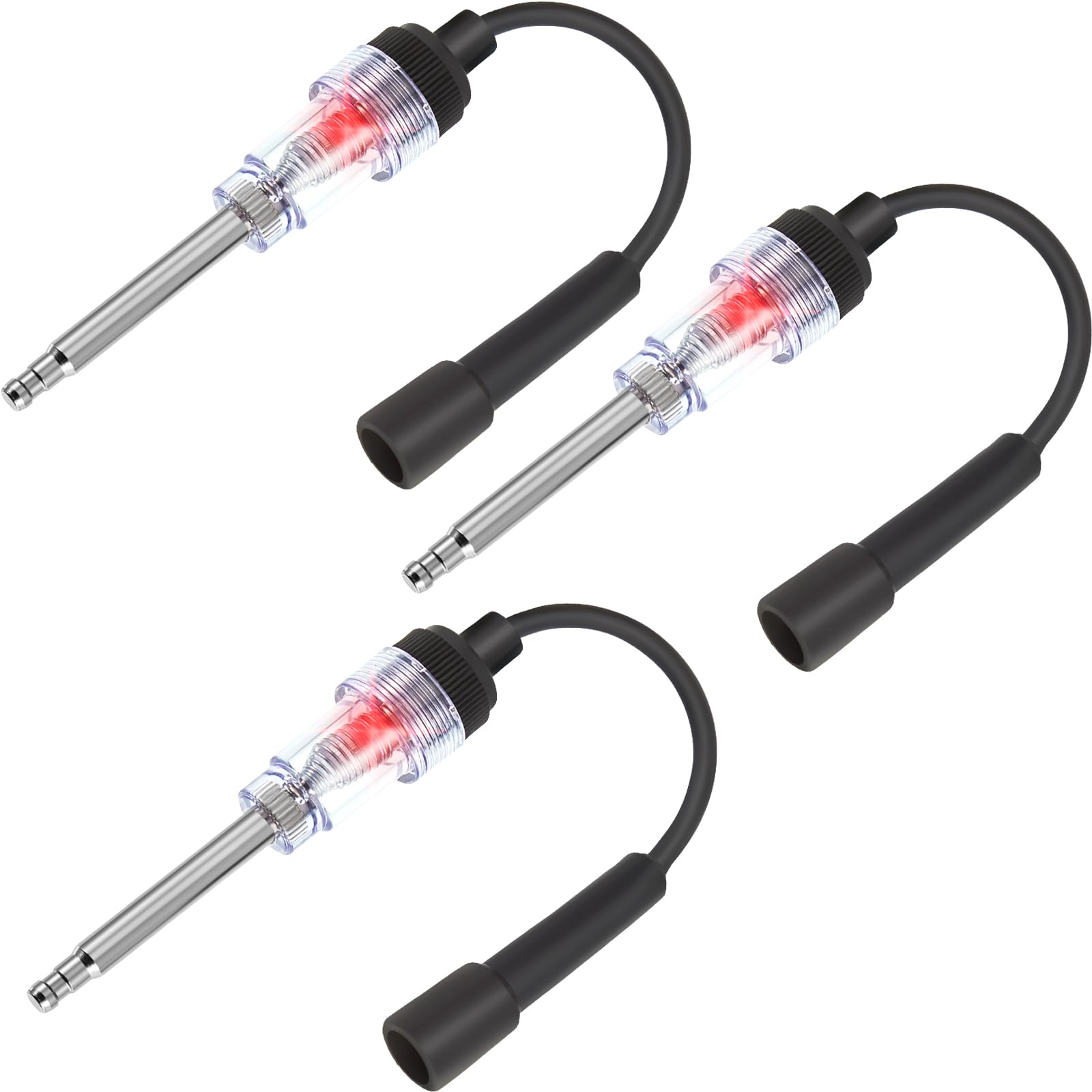 Photo 1 of Inline Spark Plug Tester Engine Straight Boot Ignition Tester Light Lawnmower Checker Armature Diagnostic Detector for Automotive Car Internal External Engine(3 Pieces)