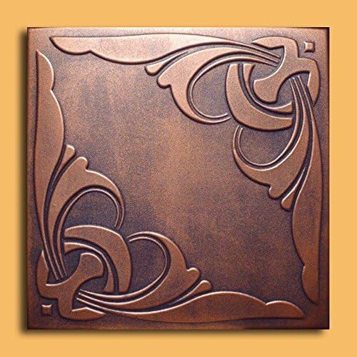 Antique Ceilings Inc - Monaco Copper Graphite - Styrofoam Ceiling Tile (Package of 10 Tiles)