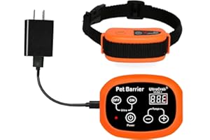 UltraCrab Indoor Pet Barrier for Home,Keeps Areas Off Limits,Dog Home Proofing, Waterproof/Rechargeable/Beep/Static Training Collar,Wireless Electric Fence,1 Dog Orange Kit