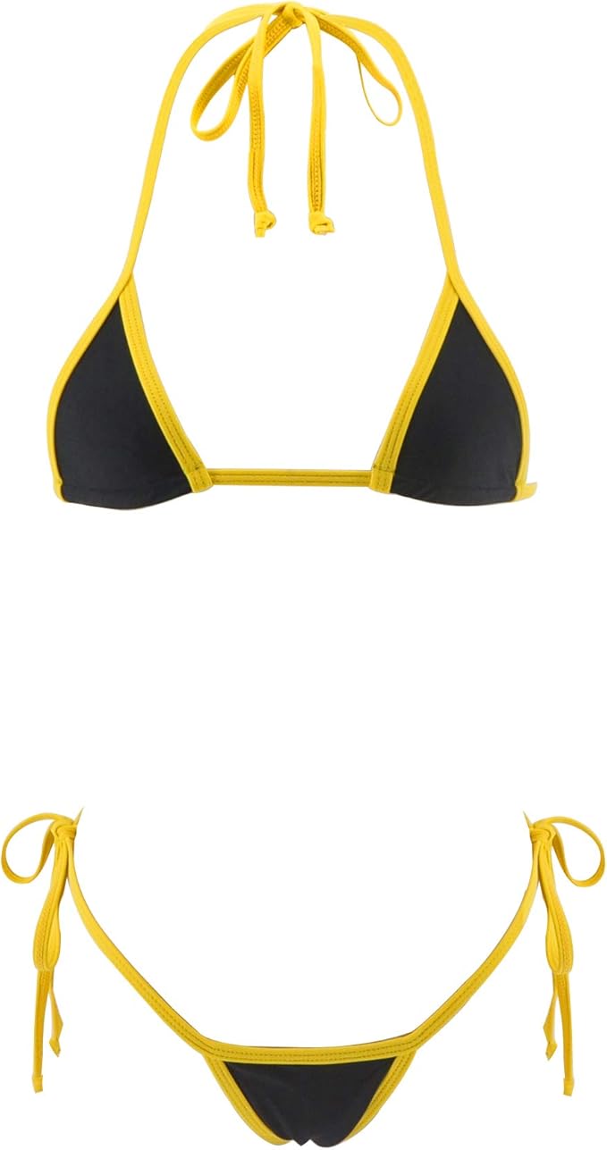 Amazon.com: SHERRYLO G String Bikini Black and Orange Extreme Side Tie Micro Bikinis Extreme for 