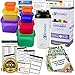 Efficient Nutrition, 7 Piece, Portion Control Containers Kit and Protein Shaker Cup with Complete Guide, 21 Day Planner, Recipe E-book, BPA Free, Color Coded Meal Prep System for Diet and Weight Loss