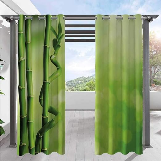 Custom Outdoor Curtain Bamboo Stems Nature Ecology